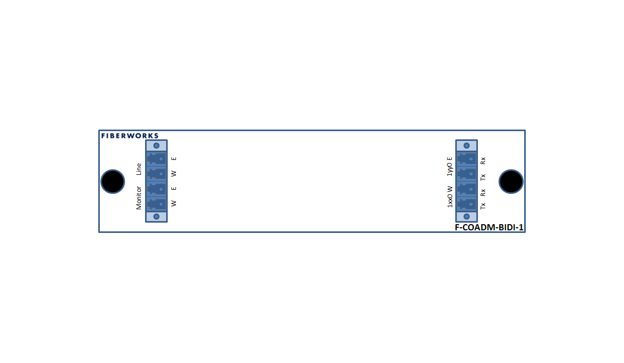 F-COADM-BIDI-1-xxyy Fiberworks AS  Fiberworks 1 ch. single fiber CWDM OADM East+west, LC,  w/mon.ports