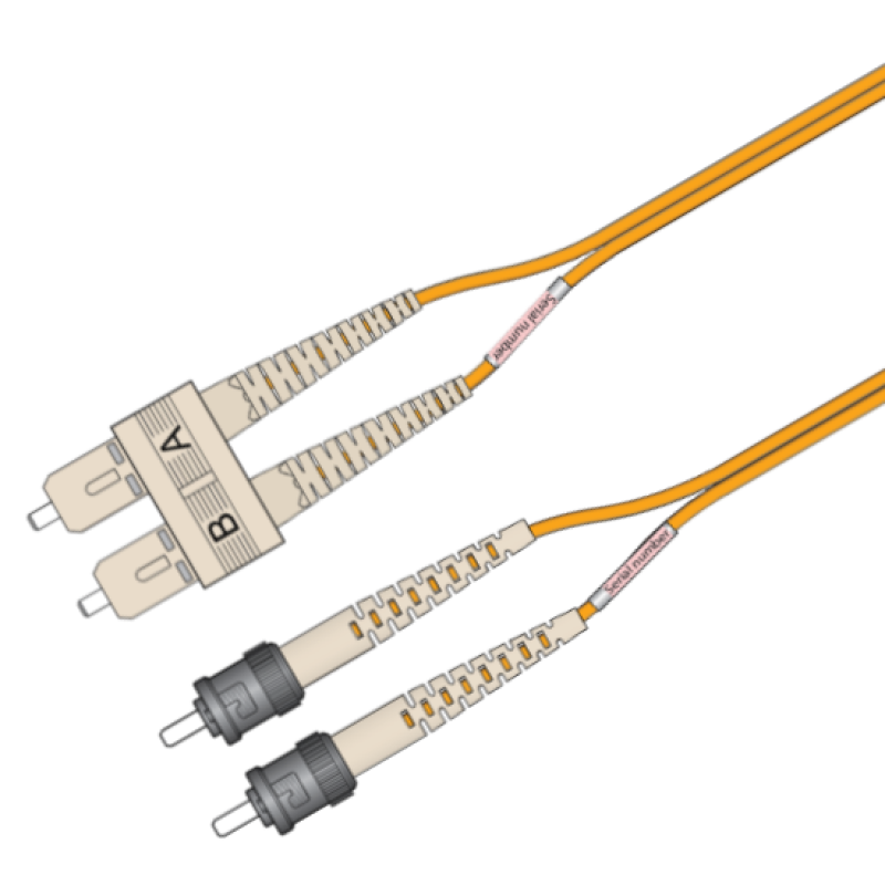 P-MM6-D3O-STP-SCP-xx Fiberworks AS  Snor MM DPX SC/PC-ST/PC xx m 62,5/OM1 2x &#248;2mm Oransje