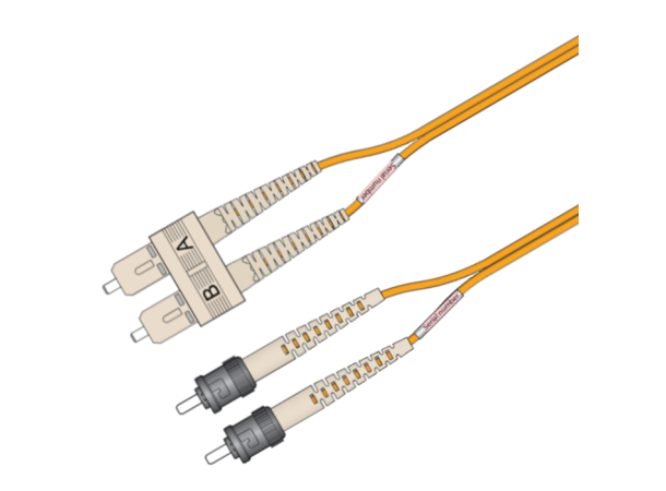 Snor MM DPX SC/PC-ST/PC xx m 62,5/OM1 2x ø2mm Oransje 