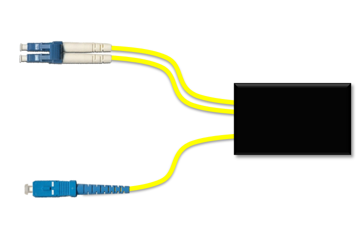 F-WMUX-LH-CP-IY-LS Fiberworks AS  Fiberworks indoor CWDM-PON splitter &#248;3 mm yellow, LC/UPC - SC/UPC
