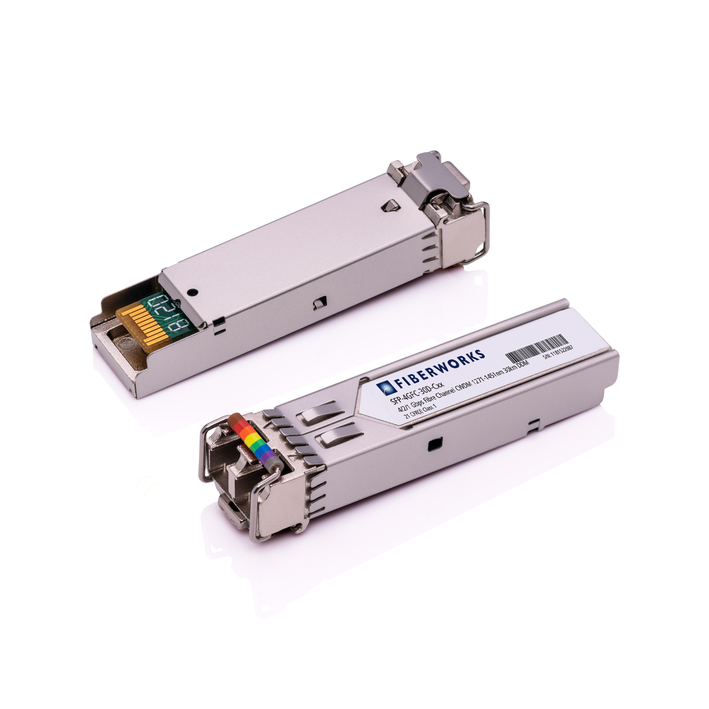 SFP-4GFC-30D-Cxx Fiberworks AS  SFP, 4/2/1G Fibre Channel, 30km, LowBand CWDM 1270nm-1450nm, 18dB, DDM, SM