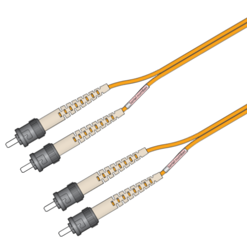 P-MM6-D3O-STP-STP-xx Fiberworks AS  Snor MM DPX ST/PC-ST/PC xx m 62,5/OM1 2x &#248;2mm Oransje
