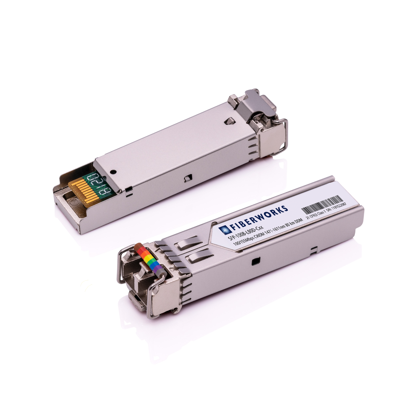 SFP-100B-L80D-Cxx Fiberworks AS  SFP, 100/155Mbps FE, DDM, 80km CWDM 1471nm-1611nm, 28dB, SM