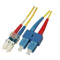 Patch SM DPX LC/UPC-SC/UPC 1.5 m 9/OS2 G.657.A2 2x &#248;2mm Gul