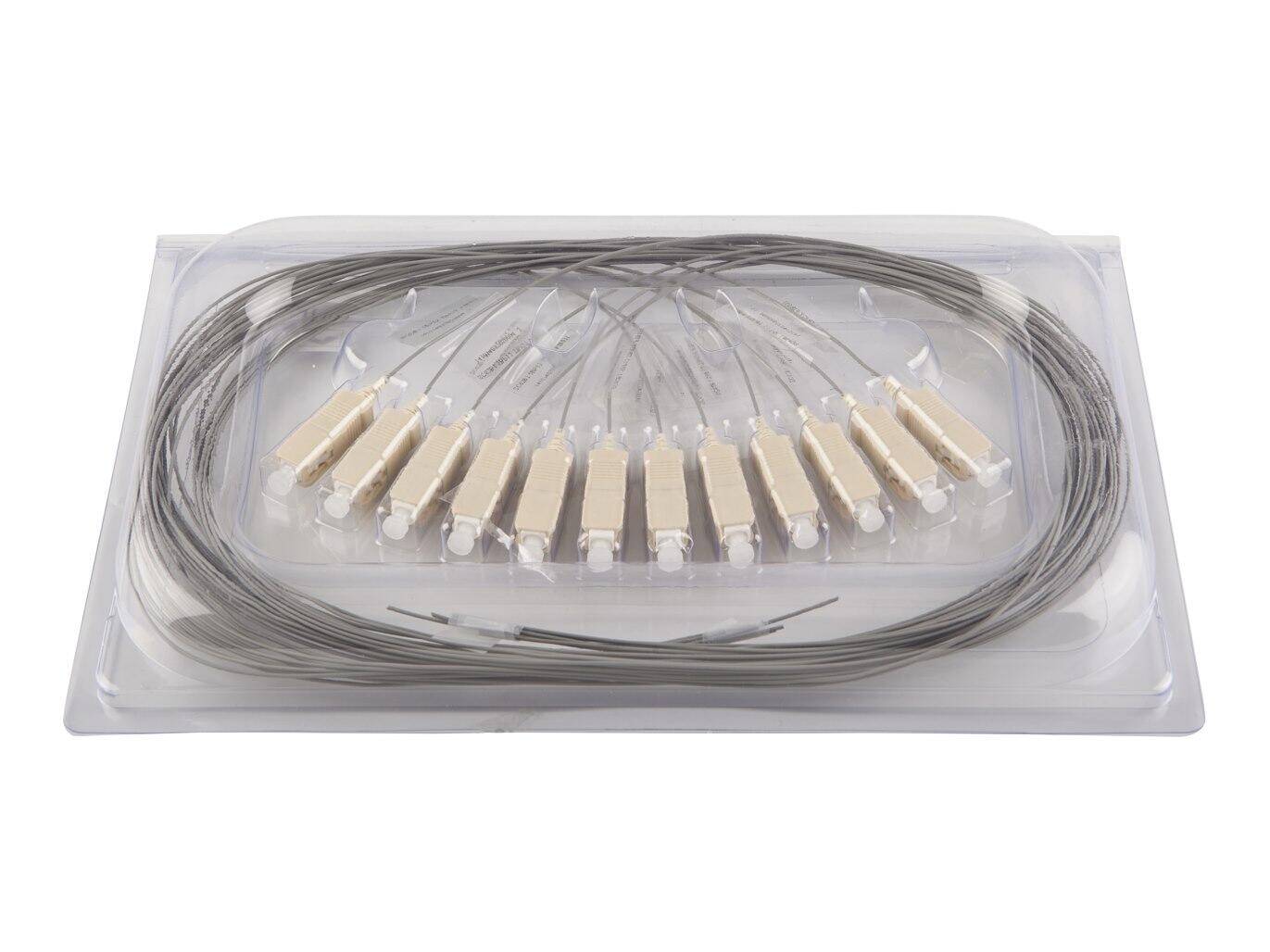 PT-MM6-T9G-SCP-15-BP Fiberworks AS  Pigtail MM SC/PC 12-pack blister 1,5 m 62,5/OM1, 900&#181;m tight buffer Grey