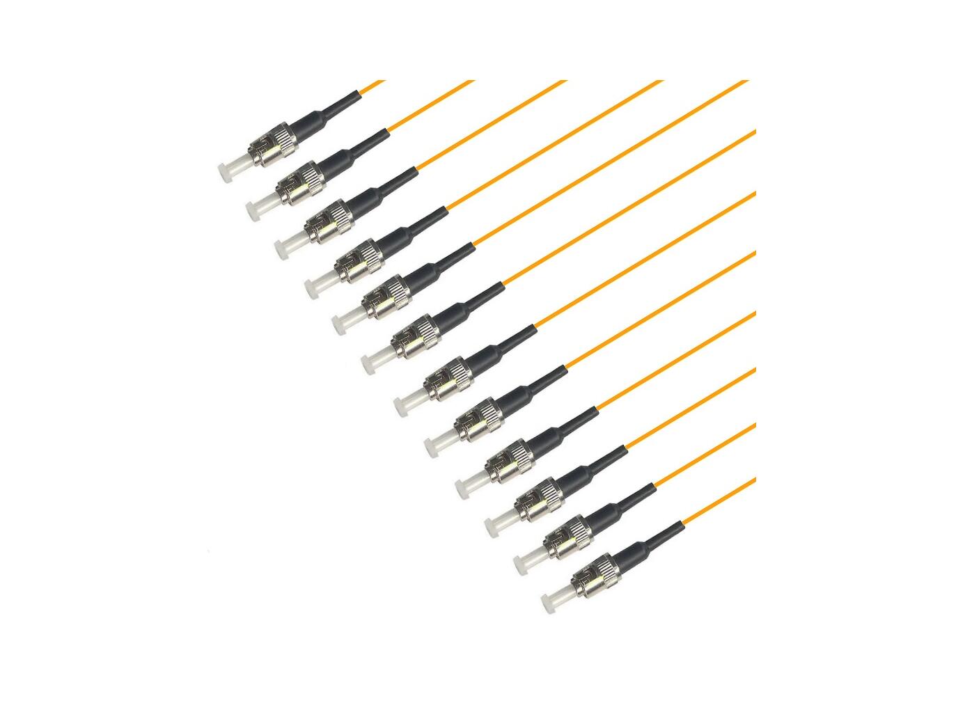 PT-MM5-T9O-STP-15-BP Fiberworks AS  Pigtail MM ST/PC 12-pack blister 1,5 m 50/OM2, 900&#181;m tight buffer, Orange