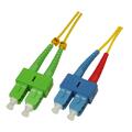 Snor SM DPX SC/APC-SC/UPC 0,5 m 9/OS2 G.657.A2 2x &#248;2mm Gul