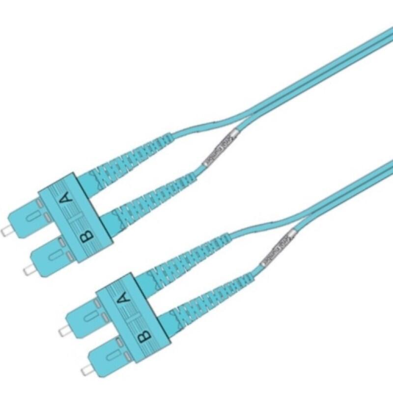 P-OM3-D3A-SCP-SCP-xx Fiberworks AS  Patch MM DPX SC/PC-SC/PC xx m 50/OM3 BIF 2x &#248;2mm Aqua