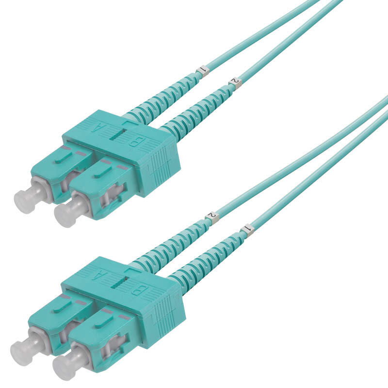 P-OM3-D3A-SCP-SCP-xx Fiberworks AS  Patch MM DPX SC/PC-SC/PC xx m 50/OM3 BIF 2x ø2mm Aqua