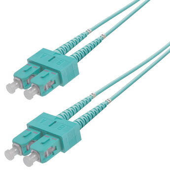 P-OM3-D3A-SCP-SCP-xx Fiberworks AS  Patch MM DPX SC/PC-SC/PC xx m 50/OM3 BIF 2x ø2mm Aqua