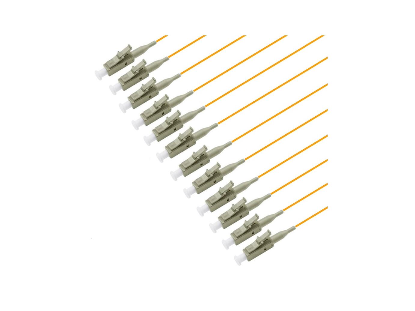 PT-MM5-T9O-LCP-15-BP Fiberworks AS  Pigtail LC/PC 12-pack blister 1,5 m 50/OM2, 900&#181;m tight buffer, Orange