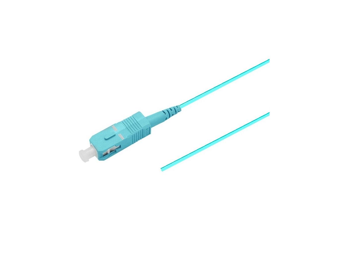 PT-OM4-T9A-SCP-15-BP Fiberworks AS  Pigtail MM SC/PC 12-pack blister, 1,5 m 50/OM4 BIF, 900&#181;m fast kledning, Aqua