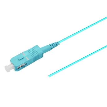 PT-OM4-T9A-SCP-15-BP Fiberworks AS  Pigtail MM SC/PC 12-pack blister, 1,5 m 50/OM4 BIF, 900&#181;m fast kledning, Aqua