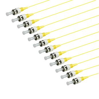 PT-SM9-T9Y-STU-15-BP Fiberworks AS  Pigtail SM ST/UPC 12-pack blister, 1,5 m G.657.A2, 900&#181;m tight buffer, Yellow