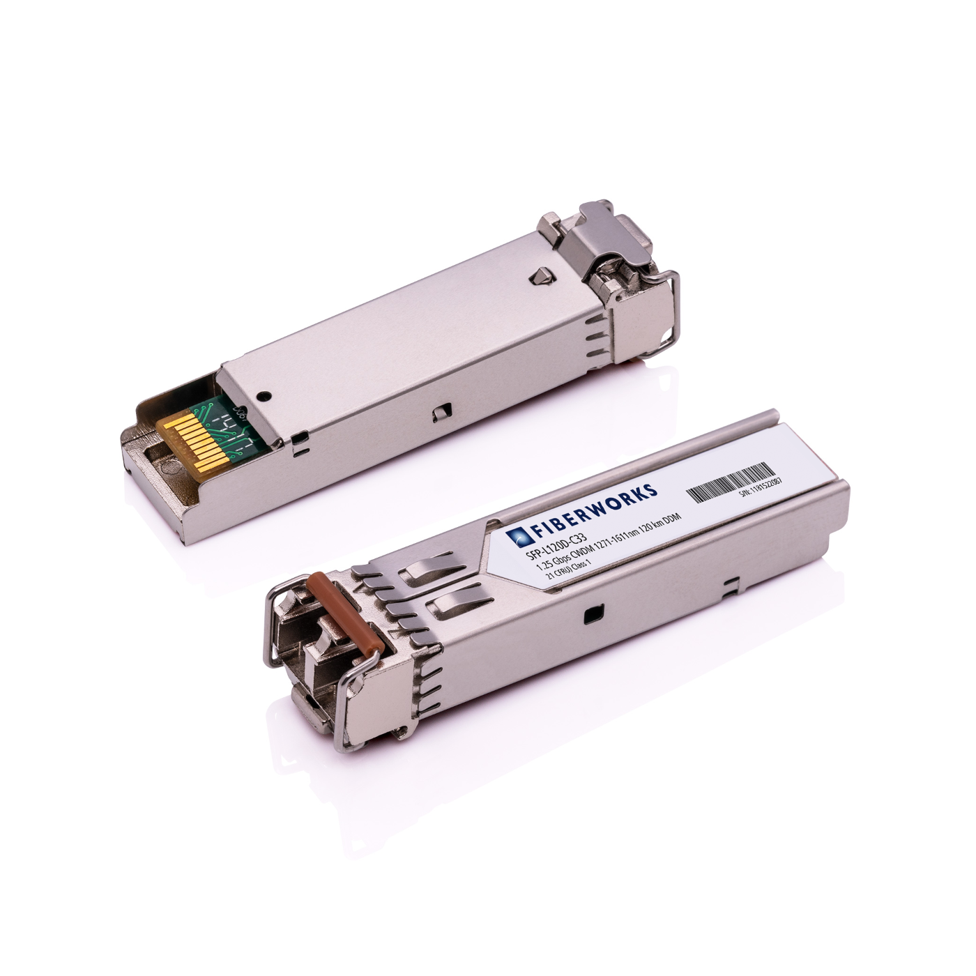 SFP-L120D-C33-H Fiberworks AS J4860C CWDM SFP, 1.25 Gbps GigE, DDM, 120km CWDM 1331 nm, 32dB, SM/MM, HP