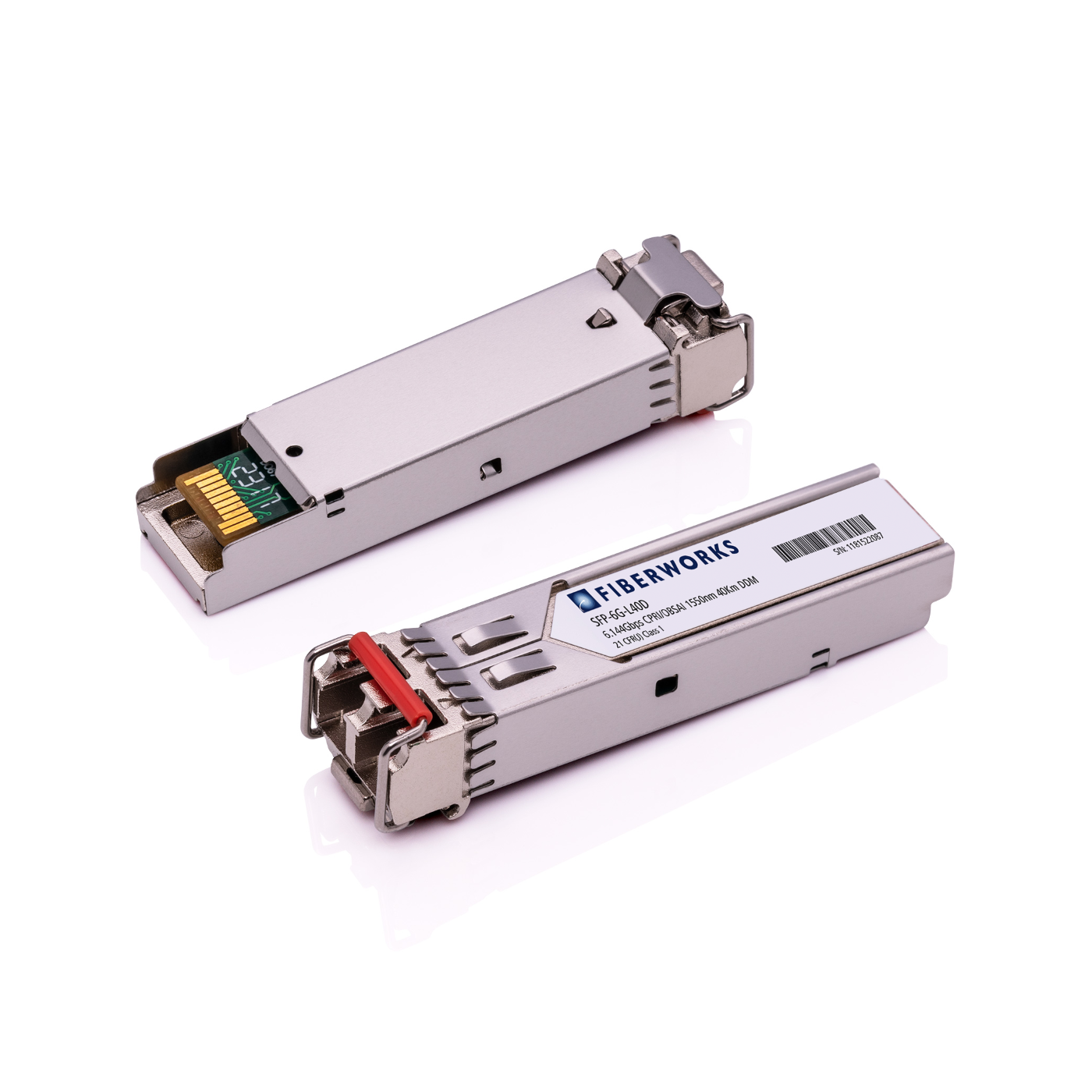 SFP-6G-L40D-U Fiberworks AS  SFP, CPRI/OBSAI 6.144 Gbps, DDM, 40km 1550nm, 11dB, SM, Rugged, Fiberworks