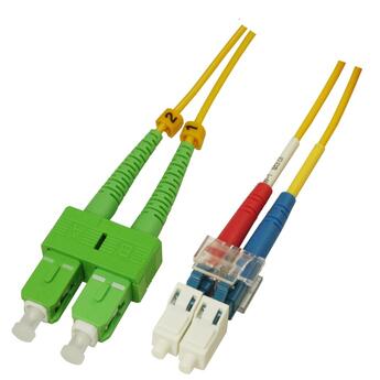 P-SM9-D2Y-SCA-LCU-xx Fiberworks AS  Patch SM DPX SC/APC-LC/UPC xx m 9/OS2 G.657.A2 2x &#248;2mm Yellow