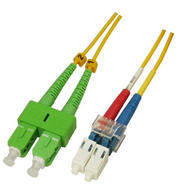 P-SM9-D2Y-SCA-LCU-xx Fiberworks AS  Patch SM DPX SC/APC-LC/UPC xx m 9/OS2 G.657.A2 2x &#248;2mm Yellow