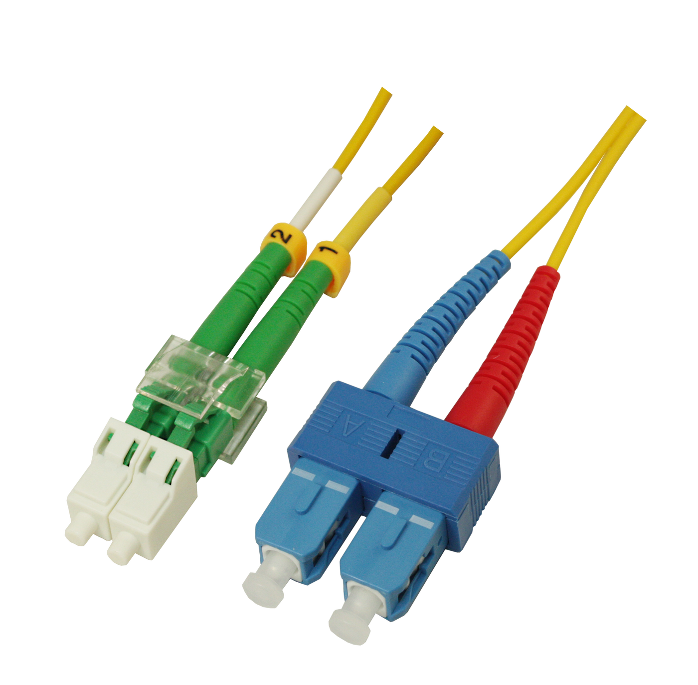 P-SM9-D2Y-LCA-SCU-xx Fiberworks AS  Patch SM DPX LC/APC-SC/UPC xx m 9/OS2 G.657.A2 2x &#248;2mm Yellow