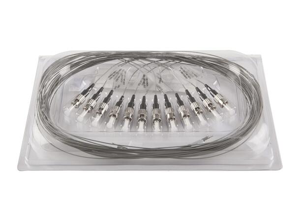 Pigtail MM ST/PC 12-pack blister 1,5 m 62,5/OM1, 900µm tight buffer, Grey 