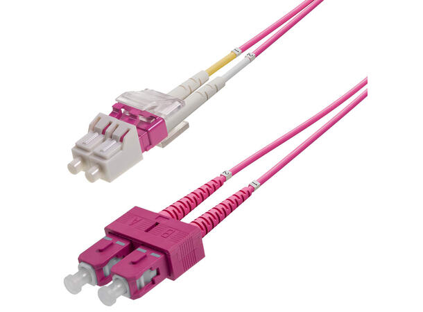Snor MM DPX LC/PC-SC/PC xx m 50/OM4 BIF 2x ø2mm Erika Fiolett 