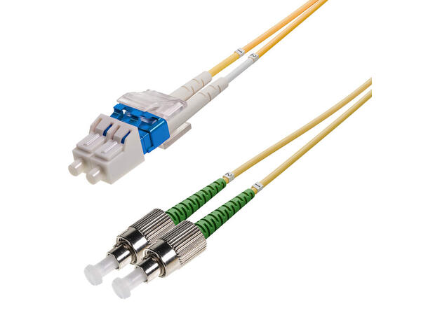 Snor SM DPX FC/APCR-LC/UPC xx m 9/OS2 G.657.A2 2x ø2mm Gul 