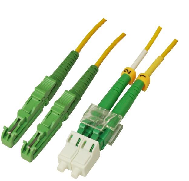 P-SM9-D2Y-E2A-LCA-xx Fiberworks AS  Patch SM DPX E2000/APC-LC/APC xx m 9/OS2 G.657.A2 2x &#248;2mm Yellow