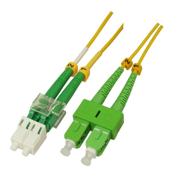 P-SM9-D2Y-LCA-SCA-xx Fiberworks AS  Patch SM DPX LC/APC-SC/APC xx m 9/OS2 G.657.A2 2x &#248;2mm Yellow