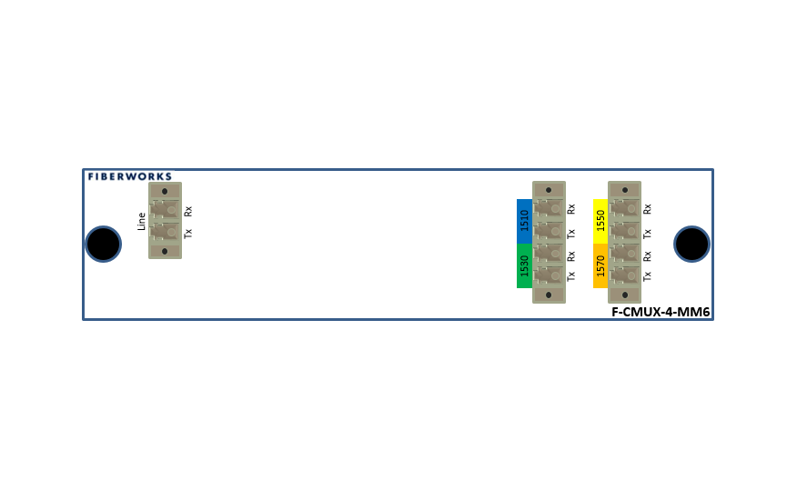 F-CMUX-4-MM5-5157-LP Fiberworks AS  Fiberworks 4 ch multimode CWDM Mux+Demux C51-C57, 50 &#181;m OM2