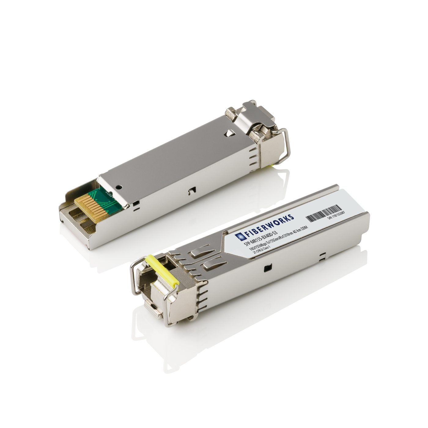 SFP-MR155-BX40D-53-X Fiberworks AS  SFP BiDi, 100/155Mbps, DDM, SM, 40km TX/RX=1550/1310nm, 20 dB, LC, Juniper EX
