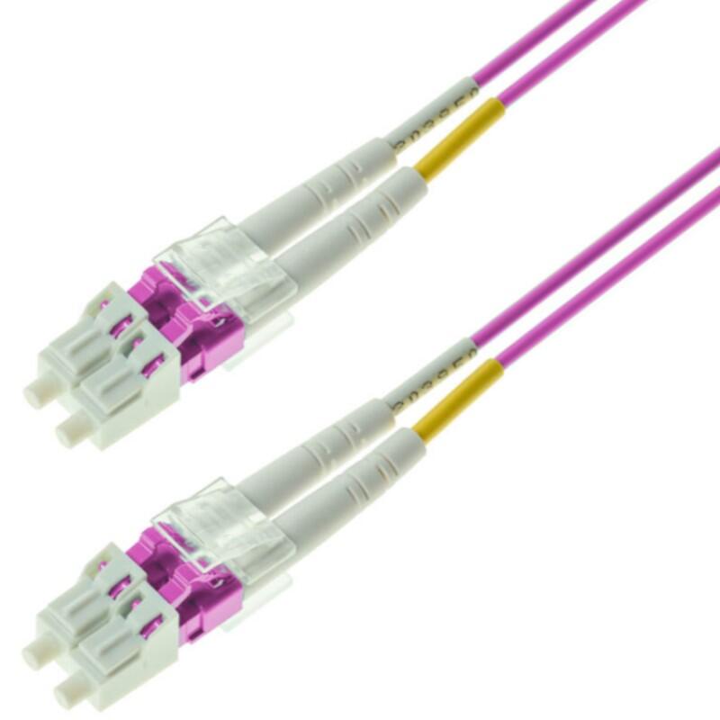 P-OM4-D2M-LCP-LCP-xx Fiberworks AS  Snor MM DPX LC/PC-LC/PC xx m 50/OM4 BIF 2x &#248;2mm Erika Fiolett