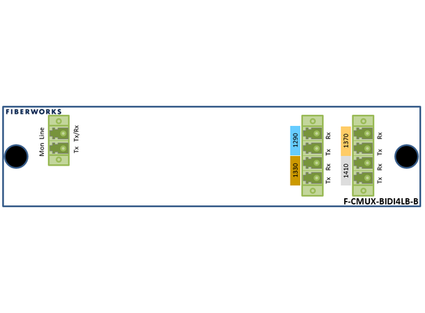Fiberworks 4ch. CWDM BiDi CATV Mux/Demux Low Band, Mon. port, LC/APC, B-side