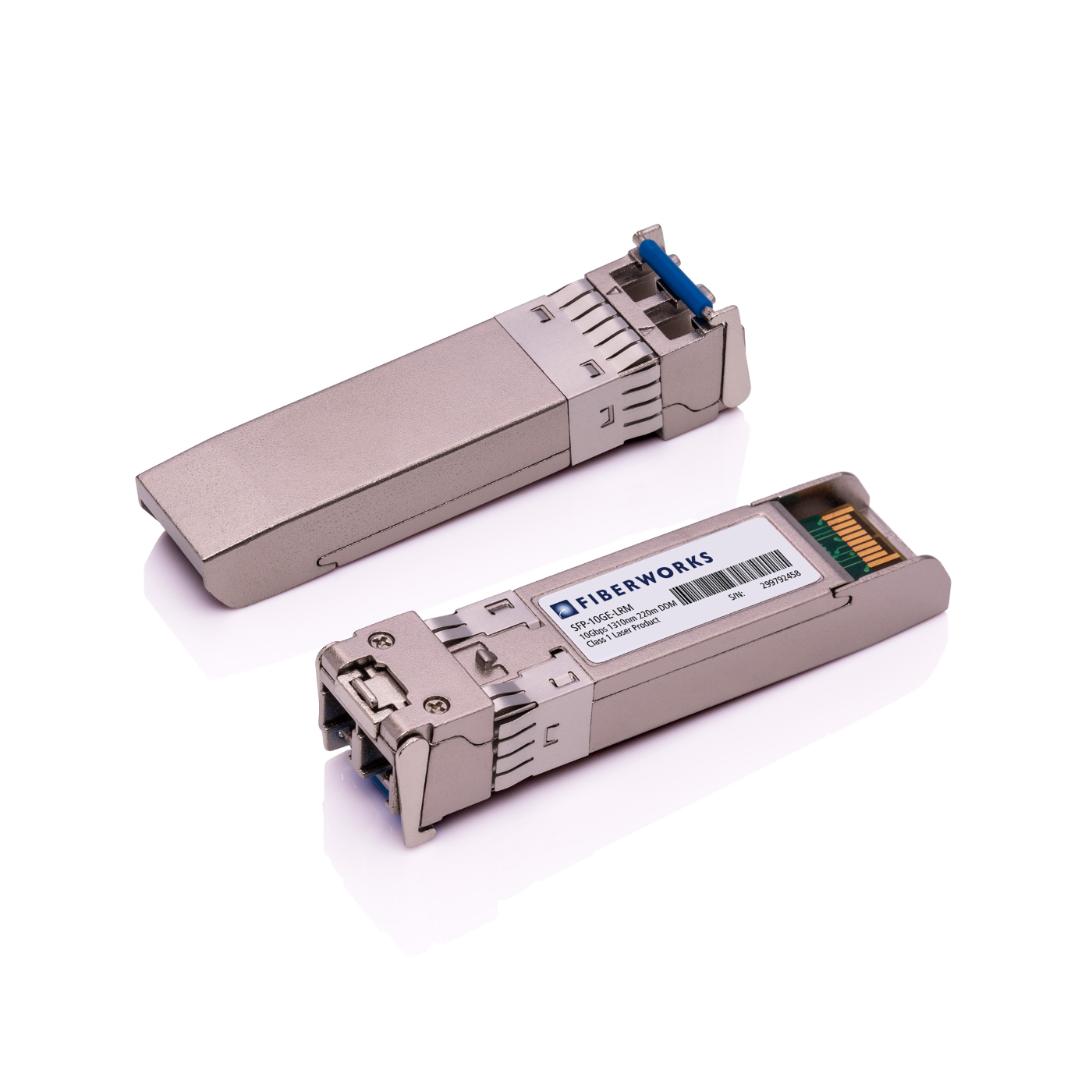 SFP-10GE-LRM-U Fiberworks AS FIB-SFP-10GE-LRM SFP+, 10G Ethernet, DDM, 220m @ OM1/OM2 1310nm, 3.4dB, MM, requires EDC, Fiberw.
