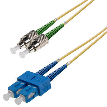 P-SM9-D2Y-FCA-SCU-xx Fiberworks AS  Snor SM DPX FC/APCR-SC/UPC xx m 9/OS2 G.657.A2 2x ø2mm Gul