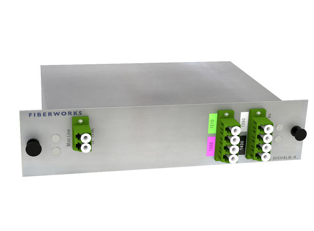Fiberworks 4ch. CWDM BiDi CATV Mux/Demux Low Band, Mon. port, LC/APC, A-side 