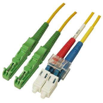 P-SM9-D2Y-E2A-LCU-xx Fiberworks AS  Patch SM DPX E2000/APC-LC/UPC xx m 9/OS2 G.657.A2 2x &#248;2mm Yellow