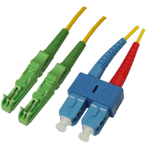 P-SM9-D2Y-E2A-SCU-xx Fiberworks AS  Patch SM DPX E2000/APC-SC/UPC xx m 9/OS2 G.657.A2 2x &#248;2mm Yellow
