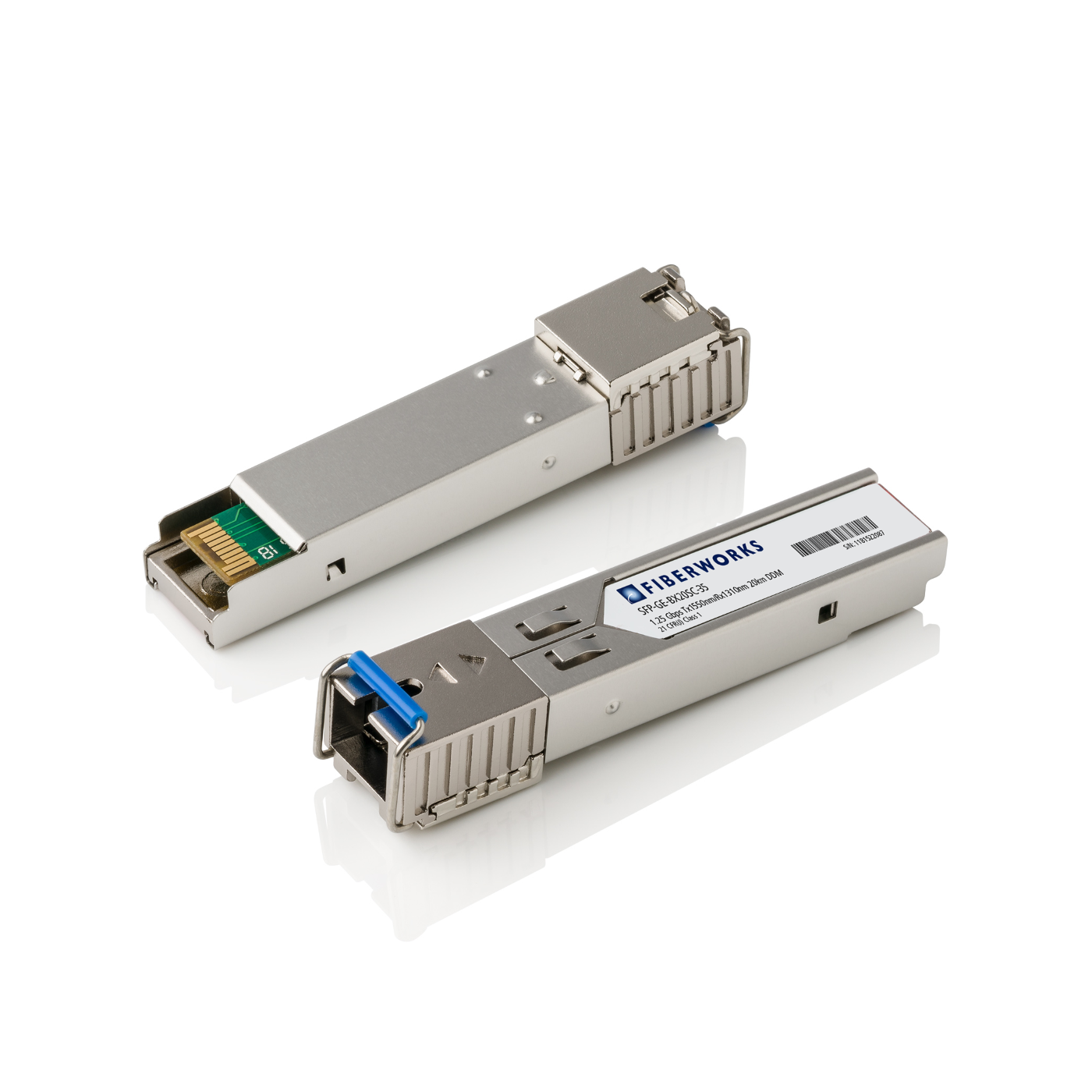 SFP-GE-20SC-35-RGD-J Fiberworks AS  SFP BiDi, 1.25Gbps GigE, SM, 20km,I-temp TX1310/RX1550nm, 14dB, SC, Juniper