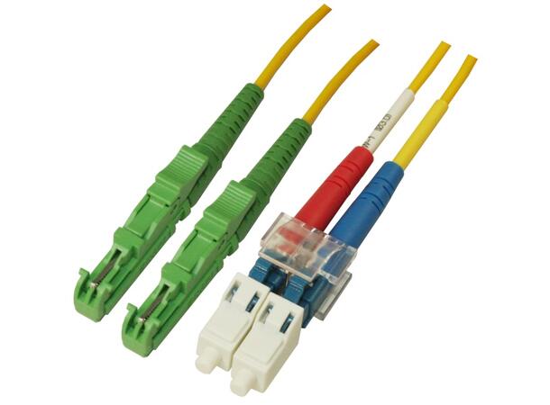 Snor SM DPX E2000/APC-LC/UPC xx m 9/OS2 G.657.A2 2x ø2mm Gul 