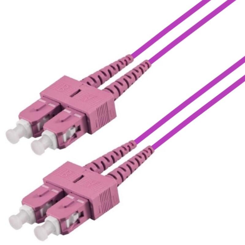P-OM4-D2M-SCP-SCP-xx Fiberworks AS  Patch MM DPX SC/PC-SC/PC xx m 50/OM4 BIF (10G+) 2x &#248;2mm Magenta