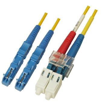 P-SM9-D2Y-E2U-LCU-xx Fiberworks AS  Patch SM DPX E2000/UPC-LC/UPC xx m 9/OS2 G.657.A2 2x &#248;2mm Yellow