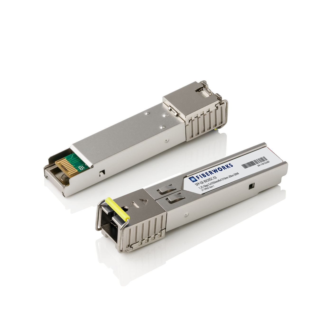 SFP-GE-BX20SC-53 Fiberworks AS  SFP BiDi, 1.25 Gbps GigE, DDM, SM, 20km TX/RX=1550/1310nm, 14dB, SC