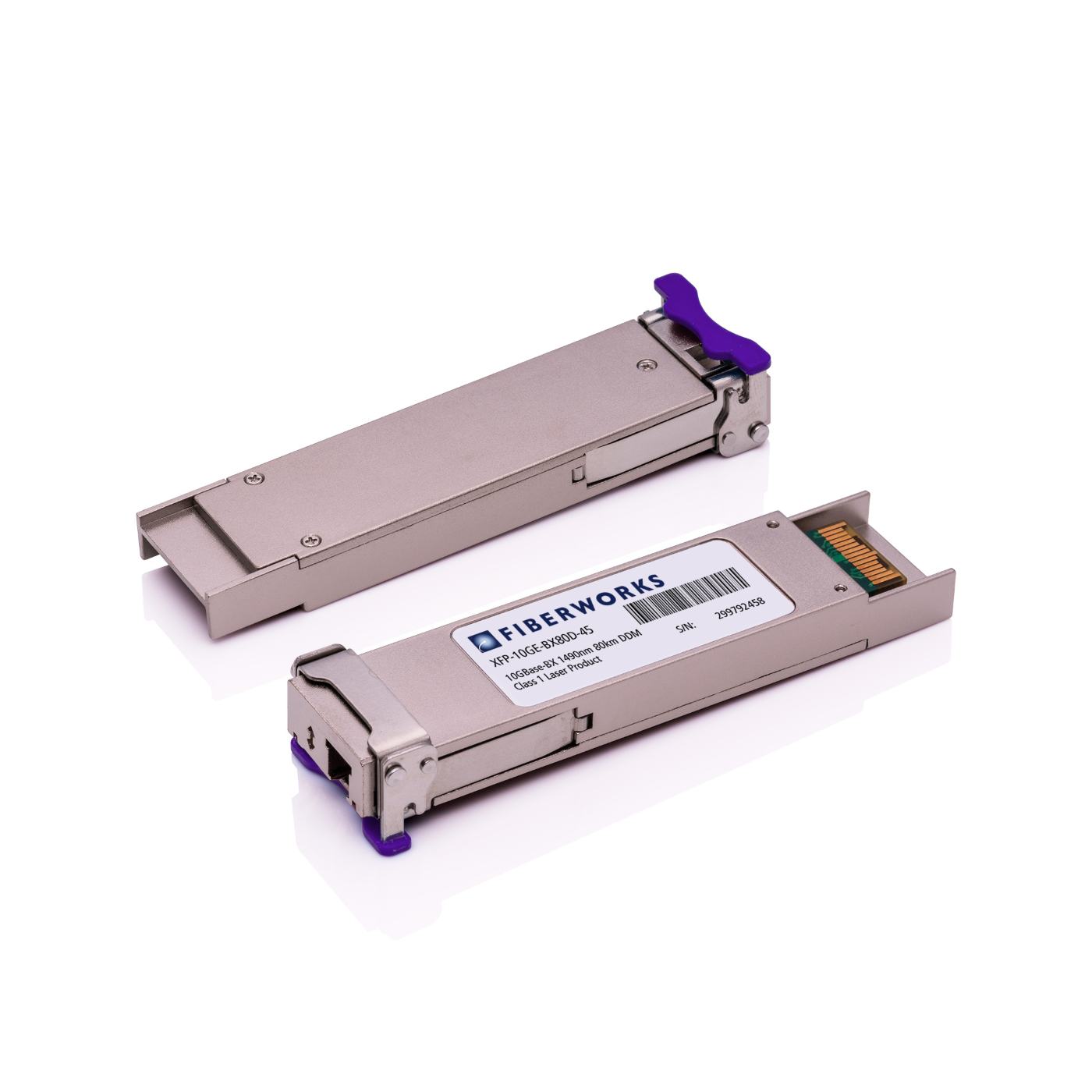 XFP-10GE-BX80D-45 Fiberworks AS  XFP BiDi, 10 GE, DDM, SM, 80km Tx/Rx=1490/1550nm, 23dB, LC