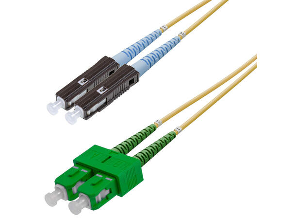 Snor SM DPX MU/UPC-SC/APC xx m 9/OS2 G.657.A2 2x ø2mm Gul 