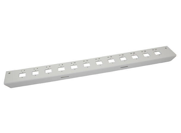 Adapter plate for 1,5U patch panel 12x E2000-DPX, numbering 1-24