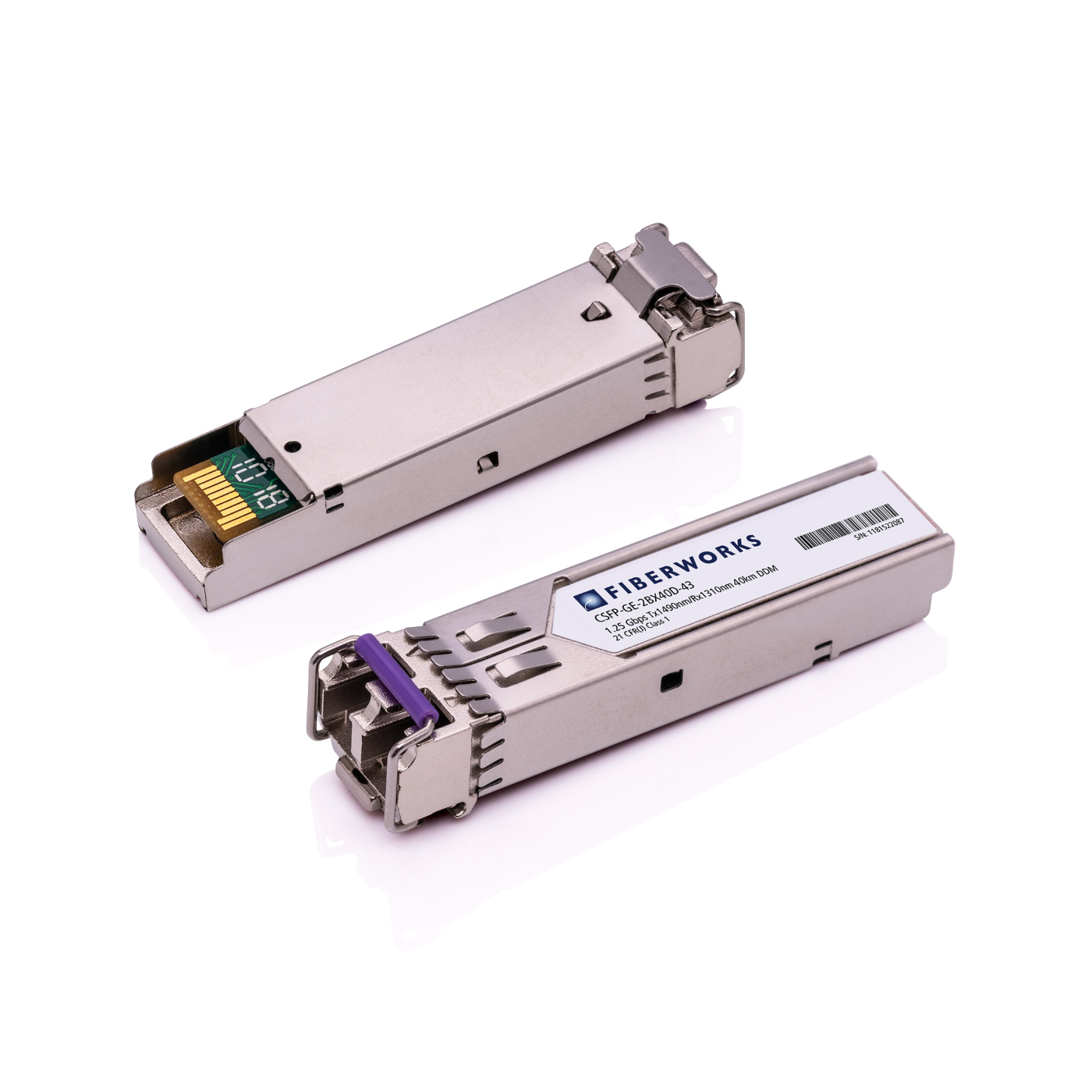 CSFP-GE-2BX40D-43 Fiberworks AS  CSFP Dual BiDi, GigE, DDM, SM, 40km TX/RX=1490/1310nm, 18dB, LC