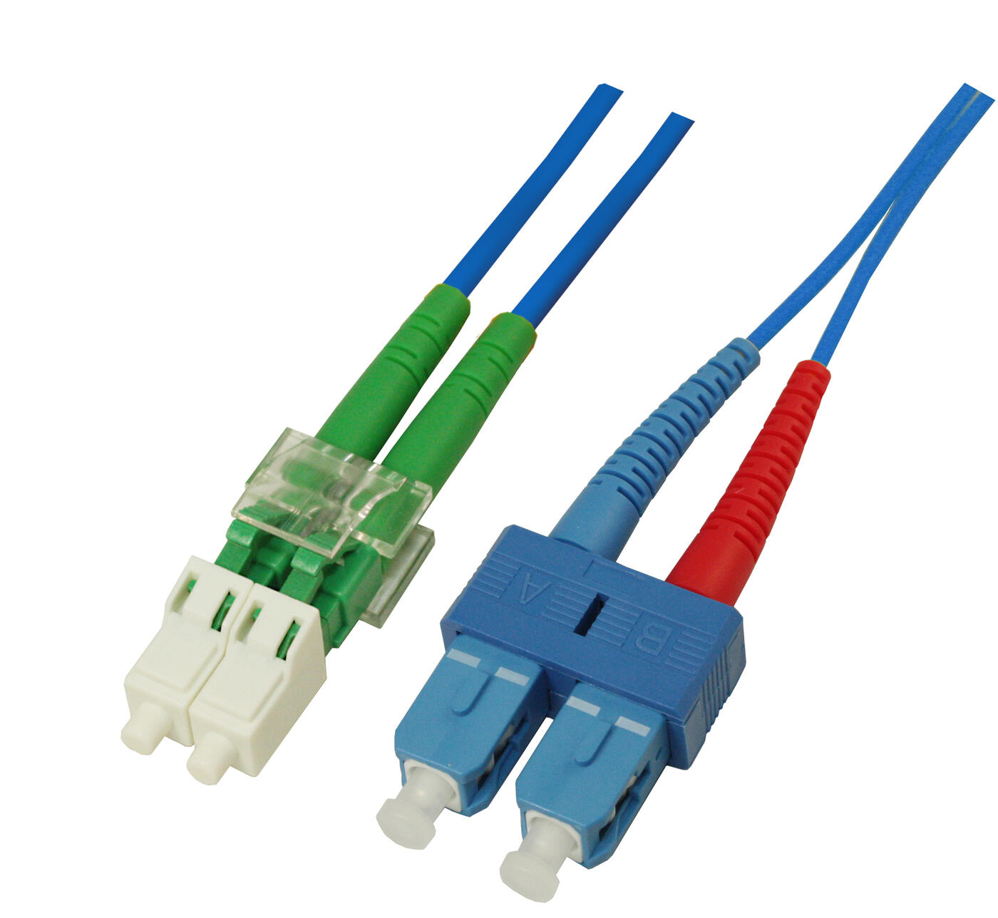 P-SM9-D2B-LCA-SCU-xx Fiberworks AS  Patch SM DPX LC/APC-SC/UPC xx m 9/OS2 G.657.A2 2x &#248;2mm Blue