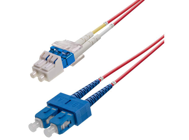 Patch SM DPX LC/UPC-SC/UPC xx m 9/OS2 G.657.A2 2x ø2mm Red 