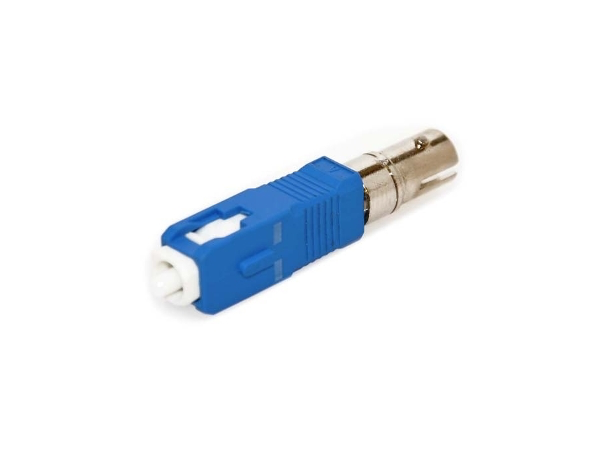 Conversion adapter ST/UPC(F)-SC/UPC(M) Metal/blue, ST/UPC female-SC/UPC-male