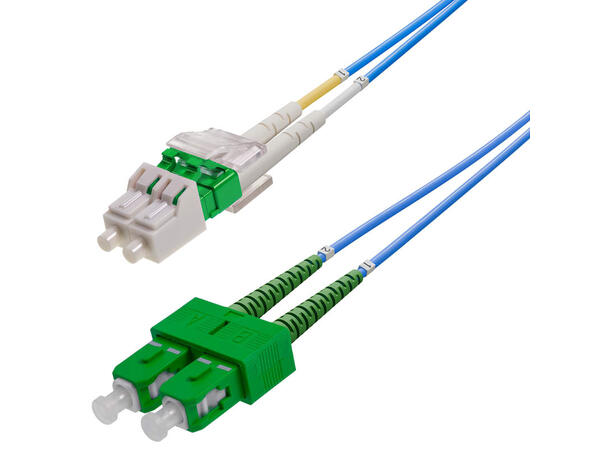 Patch SM DPX LC/APC-SC/APC 0.5 m 9/OS2 G.657.A2 2x ø2mm Blå 